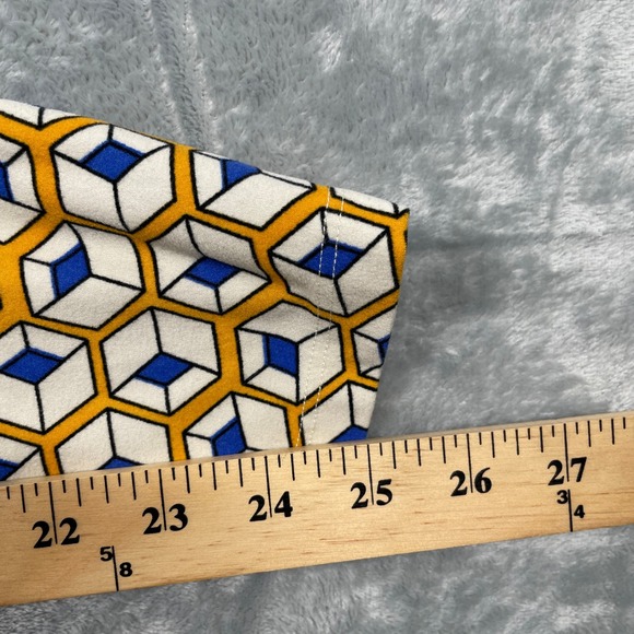 LuLaRoe Leggings Womens One Size OS Yellow Blue Geometric Cube - Picture 8 of 9